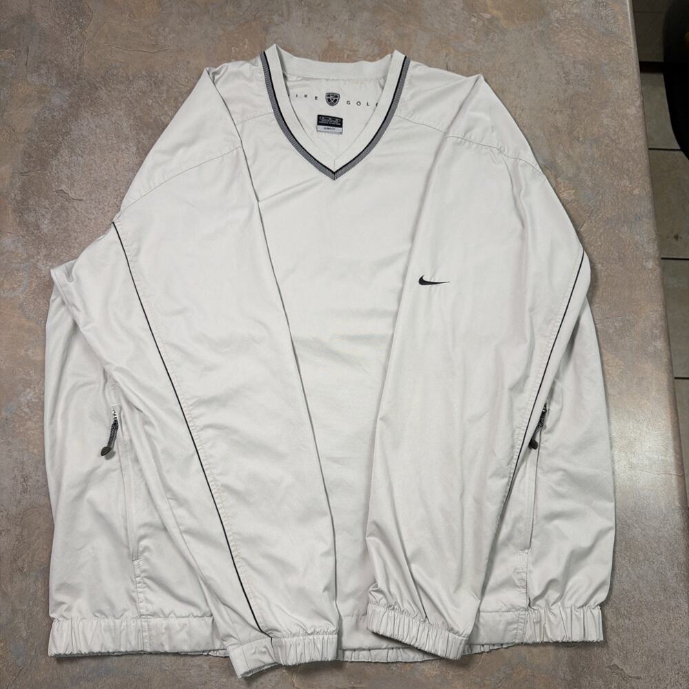 Nike Golf Men's XL Clima Fit Windbreaker ☆ V~Neck ☆Long Sleeve Pullover Jacket